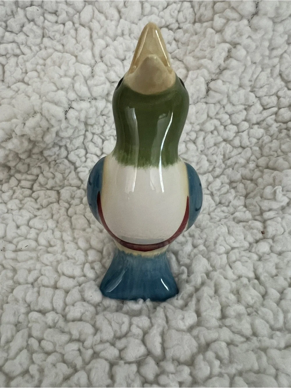Pfaltzgraff Song Bird Pie Vent Figurine | Pistoulet Stoneware | Green Blue Red